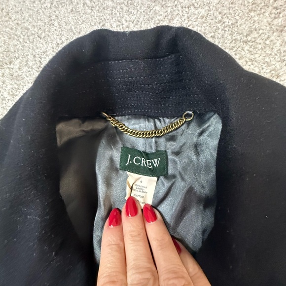 Women’s black J. Crew tailored heavy wool pea coat size 6 - Picture 2 of 7